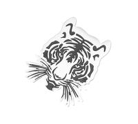 POPETPOP Tiger Lapel Pin Metal Brooch Clothing Accessory 1pcs White Gold Tone Tiger Badge Sweater Brooch Scarf Adornment for Women