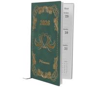 POPETPOP Time Management Notebook with Habit Tracking and Monthly Planning, 365-day Hardcover Planner in Green Pu and Paper for Entrepreneurs and Professionals, for Travel and School