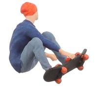 POPETPOP Tiny Skateboarding People Figure Model Realistic Design and Resin Material, Creative Miniature for Micro Landscape Layout and Mini House Decor, Vivid and Lively Skateboarding