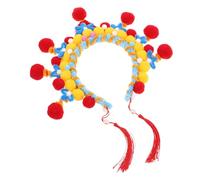 POPETPOP Traditional Chinese Headband with Tassels DIY Twisted Hairband for Lunar Year Cultural Performance Accessory Lightweight and Comfortable Design for Peking