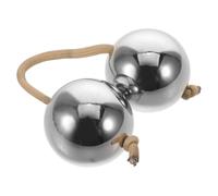 POPETPOP Traditional Stainless Steel Aslatua Shaker Double Balls Hand Percussion Instrument with Balanced Weight and Leakproof Build for Group Play Shaker Sessions and Performances