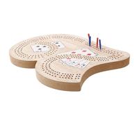 POPETPOP Travel Cribbage Board Game Set for Two Players Solid Wood 29-Shaped Scoring Peg Board with Accessories Portable Double Player Game for Family and Travel