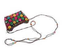 POPETPOP Travel Crossbody Bag Coconut Shell Beaded Ethnic Pattern Shoulder Purse Vintage Messenger Bag for Women Beach Day