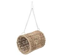 POPETPOP Tunnel Seagrass Hanging Snuggle for Squirrel Small Use Nest Natural Chinchilla Toy Rat Pig Bird Tube Tunnels Hammock Parakeet Tent Woven Hedgehog Parrot Play Hamster
