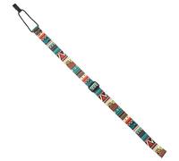 POPETPOP Ukulele Strap with Double Hooks Adjustable Belt for Adult Ukulele Players Rainbow Geometric Color Matching Music Accessory