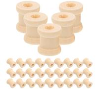 POPETPOP Unfinished Spools Wooden Bobbins 100 Pcs Hour Glass Shaped to Hold Thread Beige Colour Random Color for Sewing and Craft Activities for Weaving and Model Making Projects