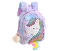 POPETPOP Unicorn Plush Backpack for School and Travel, Moderate Capacity Polyester and Plush Material, Lovely Purple Shoulder Bag for Student with Versatile Function and Trendy Design