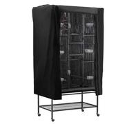 POPETPOP Universal Bird Parrot Cage Cover Washable Good Night Birdcage Cover (Black)