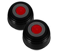 POPETPOP Universal Replacement Vacuum Flask Stopper and Gasket for Insulated Water Bottles 45mm Mouth 2pcs Leakproof Black Lid Compatible with 500ml-1200ml Thermal Cups for Travel