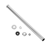POPETPOP Urinal Straight Pipe Kit with Rubber Gasket and Decorative Cover, Metal Flush Valve Parts for Residential Urinal Fittings, Easy Operation and Universal Compatibility, Silver Finish
