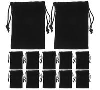 POPETPOP Velvet Drawstring Storage Bags 50Pcs Black Velvet Pouches for Dice, Jewelry and Packaging