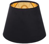 POPETPOP Velvet Fabric Lamp Shade Replacement for Desk Lamps 25Cm Black Outer with Gold Lining Suitable for Hotel and Household E27 E14