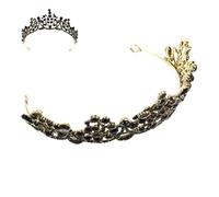 POPETPOP Vintage Baroque Crown Shape Headdress Party Headdress Alloy Crystal Materials Suitable for Thick Or Thin Hair Adds Charm Bride Ladies for Weddings and Dances