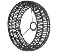 POPETPOP Vintage Black Straw Rope Lampshade, Small Hanging Ceiling Lamp Shade for Home and Cafe, Creative Bohemian Pendant Light Cover for Living Room and Bar