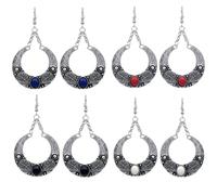 POPETPOP Vintage Bohemian Drop Earrings for Women Featuring Blue Gemstone Alloy Design with Ethnic Style and Attractive Appeal, for Public Relations Plan or Employee Benefits