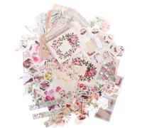 POPETPOP Vintage Botanical Floral Stickers Set for DIY Scrapbooking, Printed Background Paper for Journal Decoration, Hand Account Material for Creative Diary Crafting in Arts Crafts