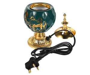 POPETPOP Vintage Ceramic and Iron Electric Oud Burner with Decorative Effect, Safer Than Normal Incense Burner, for Table Centerpiece and Living Room Use