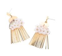 POPETPOP Vintage Chinese Tassel Drop Earrings for Women Boho Ethnic Dangle Jewelry with Luxurious Tassels Design Minimalist Style Summer Accessory