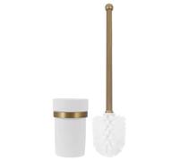 POPETPOP Vintage Copper Toilet Brush Holder with Ceramic Cup - Antique Style Bathroom Wall-mounted Compact Set
