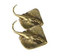 POPETPOP Vintage Devil Fish Figurine 2pcs Brass Fish Sculptures Asian Decor Tea Pet