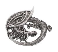POPETPOP Vintage Dragon Brooch Pin for Men, Retro Alloy Flying Dragon Lapel Pin with Flame Wings, Medieval Jacket Scarf Cloak Accessory, Chinese Vintage Style Jewelry