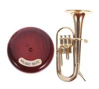 POPETPOP Vintage for Abs Material, Delicate Craftsmanship Wind-up Music Box with Retro Musical Instrument Design and Festival Display, Classic Clockwork Music Box Ornament Desk Decoration