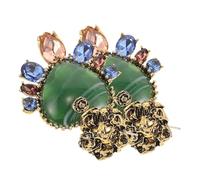 POPETPOP Vintage Heart Water Drop Earrings for Women Rhinestone Teardrop Dangle Jewelry Bridal and Party Accessories with Classic Retro Design