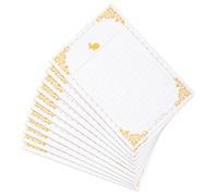 POPETPOP Vintage Kraft Writing Paper Set 20 Sheets A5 Thickened with White Lace Border, Retro Letter Paper for Lyrics and Calligraphy