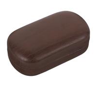 POPETPOP Vintage Leather Contact Lens Case, Large Diameter Double Compartment Leakproof Lens Storage Box, Portable Contacts Holder for Travel, Deep Brown