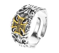 POPETPOP Vintage Men's Rings Adjustable Open Ring Punk Style Finger Jewelry for Men Cool Retro Design