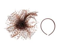 POPETPOP Vintage Plume Headband Net Yarn Headwear Adds Memorable Moments Complements Appearance Elegant Chic Hair Accessory and Ladies at Costume Parties and Carnivals