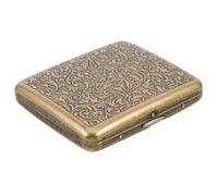 POPETPOP Vintage Retro Metal Cigarette Case Holder for Men and Women, Portable Secure Storage with Double-sided Spring Clip, Holds 20 Cigarettes, for Travel and Formal Use