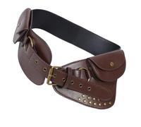POPETPOP Vintage Rivet Studded Mini Belt Purse Waist Bag for Women Compact Fanny Pack with Punk Style Portable Renaissance Costume Accessory for Festivals and Casual Outings