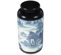 POPETPOP Vintage Tinplate Cookie Jar with Airtight Lid, Rust-resistant Metal Biscuit Container for Tea and Snacks, Decorative Storage Canister for Home