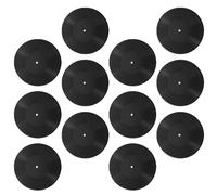 POPETPOP Vinyl Record Resisting Wear 12pcs Wall Decor Black Vintage 12 Inch Lightweight Plastic Retro Music Decorations for Home Wall Art for 70s 80s 90s Party Decoration