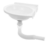 POPETPOP Wall-Mounted Bathroom Corner Sink Triangular Shape with Plastic and Stainless Steel Construction, Modern Design Mini Size Convenience for Compact Bathrooms and Utility Areas