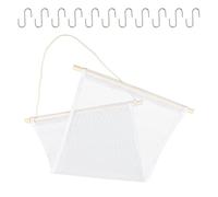 POPETPOP Wall-mounted Earring Hanger Rack Rectangular Wood and Mesh Design, Multi-function Jewelry Display Organizer for Home Jewelry Organization and Wall Decoration