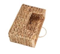 POPETPOP Wall Mounted Woven Magazine Organizer Handmade Grass Hanging Basket with Handle 11.79X7.86X4.32In for Living Room and Study Storage