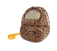 POPETPOP Warm Pet Carrier Backpack for Hamsters Leopard Pattern Portable Travel Pouch Stylish Outdoor Storage Bag for Sightseeing and Camping and Convenient Design Leopard Yellow