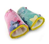 POPETPOP Warm Plush Hanging Bed for Parrot and Canary, Secure Spot for Sleep and Rest, Suitable for House Decoration and Windows Fence, Soft Comfortable Hammock for Small Pets Random Color