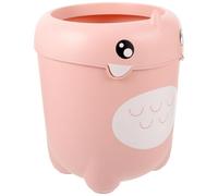 POPETPOP Wastepaper Basket Plastic Trash Can Cartoon Dinosaur for Room Home Office Pink Lidless Design