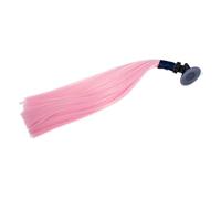 POPETPOP Wear-resistant Pink Detachable Helmet Ponytail Braid with Suction Cup Reusable Motorcycle Helmet Accessory for Outdoor Riding and Motorbike