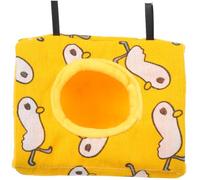 POPETPOP Wear-resistant Small Parrot Hammock Bird Nest with Waterproof Hanging Design, Comfortable Cage Accessory in Yellow and Duck Pattern for Winter and Indoor Use