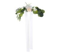 POPETPOP Wedding Supply 5 Pcs Aisle Chair Decor Decorative White Chair Back Flower Ornaments Maintenance-free Weather Resistant Plastic Cloth Outdoor Photo Props