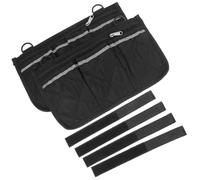 POPETPOP Wheelchair Side Storage Bags 2Pcs with Reflective Strips Sturdy Armrest Organizer Pouches for Mobility Scooters and Walkers, Easy Access Multi-Pocket Design