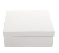 POPETPOP White Cartoon Box 20x18x8cm, Decorative Paper Present Box for Wedding Storage and Party Wrapping, 1pcs Square Packaging Container