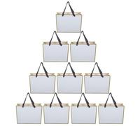 POPETPOP White Paper Gift Bags and Secure Handle Attachment Sturdy Construction 10pcs with Handles Classic Pure White Minimalist Style, for Birthday Presents Wrap and Party Favour Gift