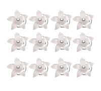 POPETPOP White Rhinestone Flower Hair Pins Coil Spiral Hairpin Set 12pcs Comfortable Decorative Bridal Hair Accessories for Wedding Party Prom