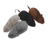POPETPOP Wind-up Plush Mouse Interactive round Stuffed Animal 4pcs for Cats and Dogs Providing Realistic Hunting Experience and Physical Activity for Indoor Exercise and Hunting Instinct