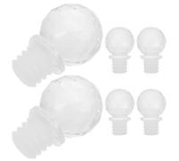POPETPOP Wine Bottle Stoppers Elegant Design Acrylic and Silicone 6pcs with Airtight Seal, Versatile Wine Cork Stoppers with Visually Appealing Appearance for Parties and Festive Occasions